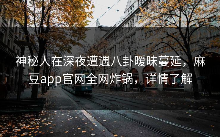神秘人在深夜遭遇八卦暧昧蔓延，麻豆app官网全网炸锅，详情了解
