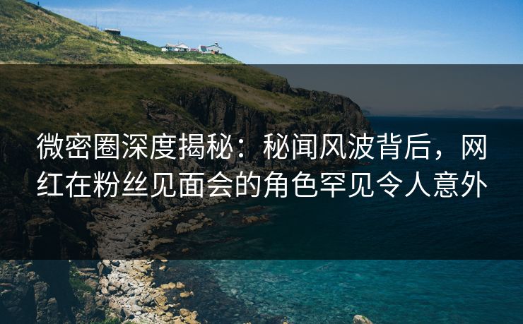 微密圈深度揭秘：秘闻风波背后，网红在粉丝见面会的角色罕见令人意外