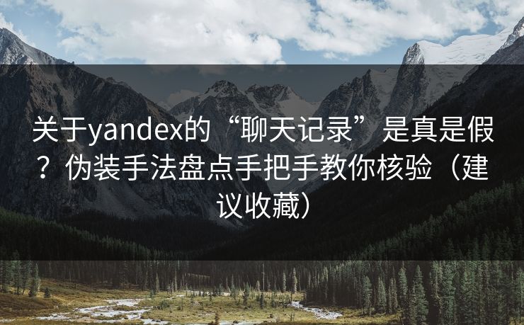关于yandex的“聊天记录”是真是假？伪装手法盘点手把手教你核验（建议收藏）